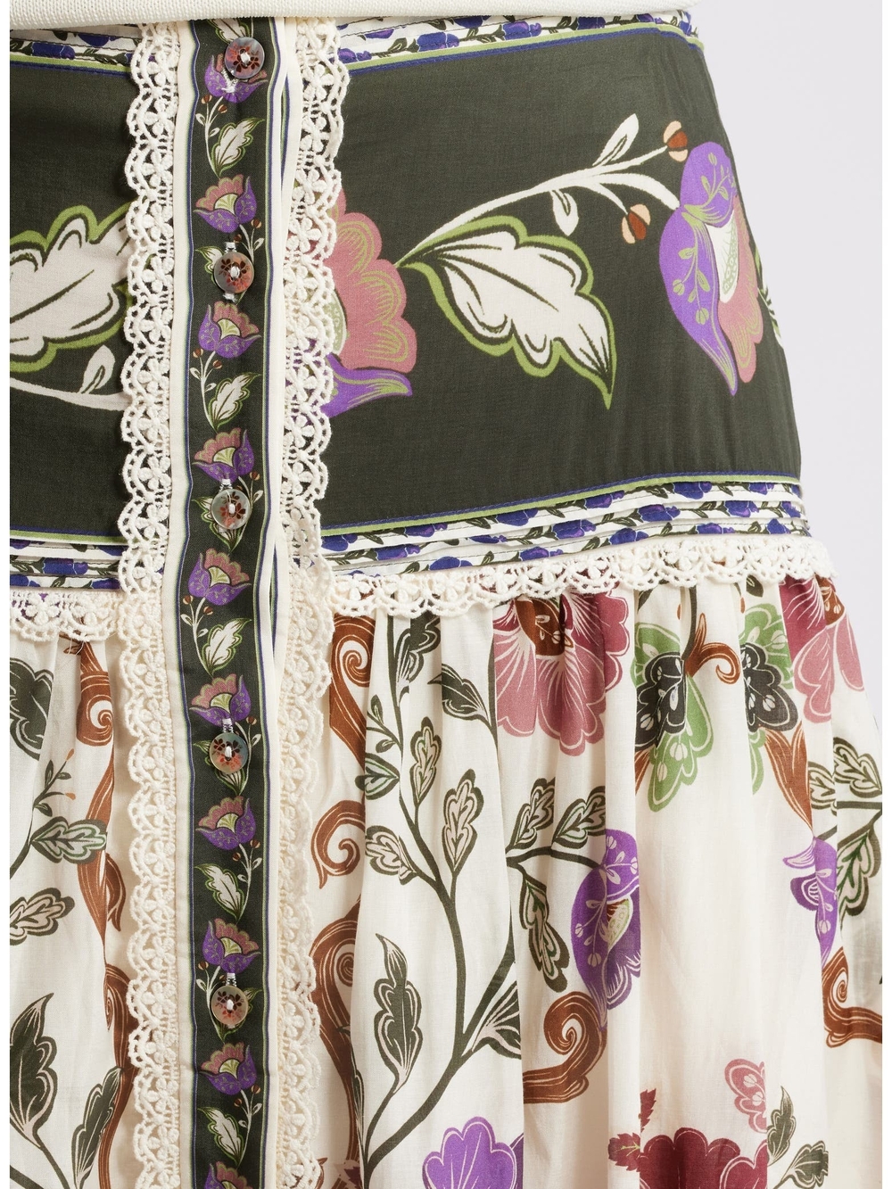 FARM Rio Rococo Floral Midi Skirt - Picture 5 of 8